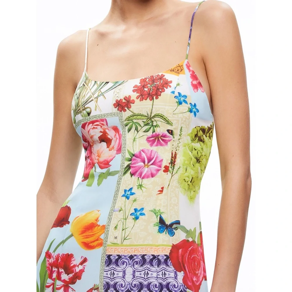 Alice + Olivia Ira Floral Spaghetti Strap Mini Dress